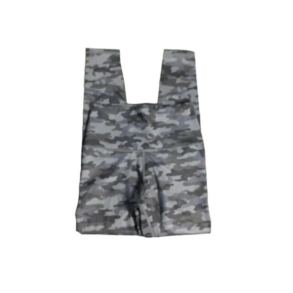Let's Fit Size S Small Green Camo Compression Style Leggings Side pockets NWT - Picture 1 of 2